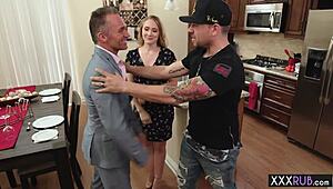 Hot milf massages perverted lawyer's monster cock