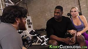 Busty Cuckolding Blonde MILF in Hardcore Interracial Action