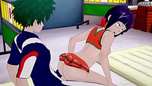Tsuyu Asui And Kyoka Jiro And Izuku Midoriya Have Intense Sex In My Hero Academia Hentai