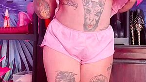 Teasing in Silk Pajamas with Smooth, Captivating Moves.