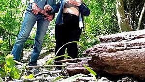 Sexy fat stranger helps me finish outdoors in public