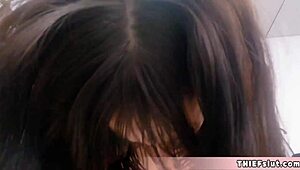 aria valencia gets destroyed by a mall cop in the strip search room