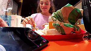 My step-brother says, 'Come play with me,' while controlling my lovense in the car