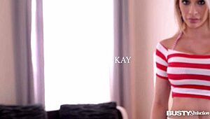 busty glamour babe chessie kay fingers her shaved pussy