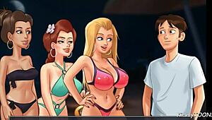 Summertime Saga Unleashes Wild Reverse Gangbang on Beach