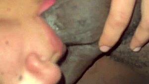 Ebony Babe Keeps Sucking Big Black Cock After Cumshot Explosion