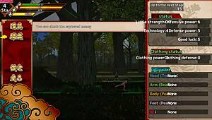 Asian game features big tits and naughty bandit king