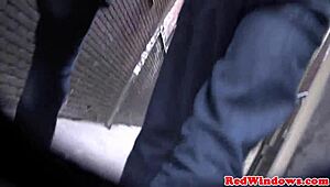 mature dutch prostitute rides tourist cock with shaved charm