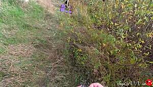 Kitty tells you, 'I'm passionately sucking a stranger's dick outdoors, then doggy fucking him hard.'