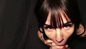 Petite babe in fishnets gets fucked hard against the wall