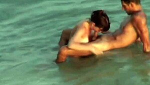 Beach Voyeur Catches Hot Couple in Wet Body Cumshot Action