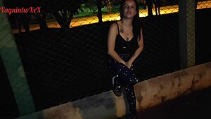 vagninho and holy rubi, hot skinny latina girls, pissing and showing beautiful ass in public park.