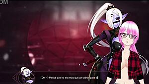 i... uh, watchin daisy the dark elf in this mirror scene. she gets tied up in bdsm, showin her big tits and feelin the pleasure.