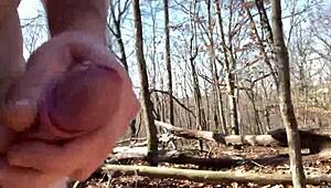 Hiking naked in the outdoors with clothes ripped