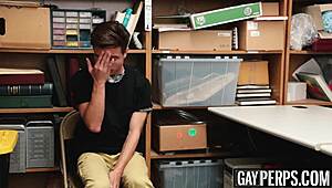 young guy rides officer's massive black dick in uniform at work