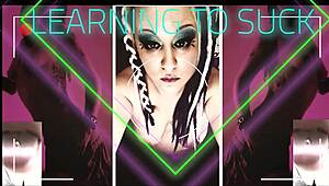 horny stepsister teaches you to suck cock, eager to watch you do it