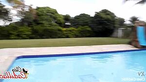 the muscular black pool guy left me sticky with his big cock cum all over