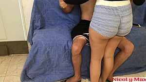 Latina Babe Shows Gifted Shorts in Empty House