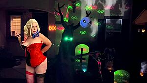 granny harley quinn gives solo blowjob to brigadier