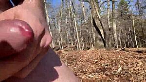Hiking naked in the outdoors with clothes ripped