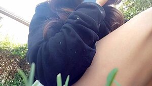 Pee on the grass with Chantal Channel.