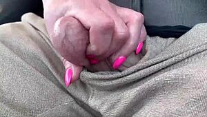 Couple Enjoys Handjob And Ball Licking During Highway Drive