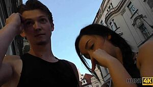 Boy watches slutty girl earn money with her pussy