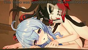 Ganyu And Huohuo Engage In Passionate Lesbian Kissing And Doggy Style