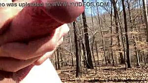 Hiking naked in the outdoors with clothes ripped