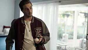 Sexy Brunette Sucks and Fucks the Football Player