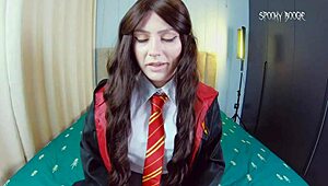anal slut hermiona granger teases with her young body