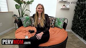 Stepson finds stepmom Jazmine Daze sticking objects up her rear in kitchen