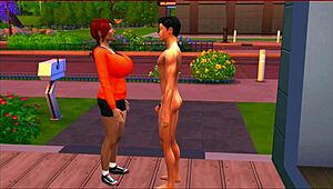 indian aunt and nephew share family moments in anime style