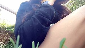 Pee on the grass with Chantal Channel.