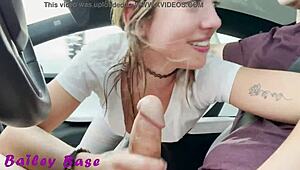 Sexy Petite 18+ Teen Almost Caught Fucking on Road Trip