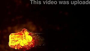 Watch this asian slut take monster cock in her gaping ass