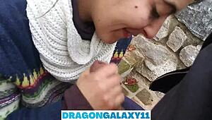 Outdoor Blowjob in Park Near Curious Neighbors