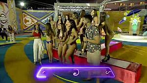 girls parade in lingerie during holiday fight under sun