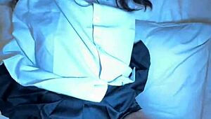 18YO Thai Student in Uniform Struggles with Big White Dick in POV Bent-Over Action