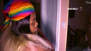 oga bang and stepsister with natural tits on parents bed