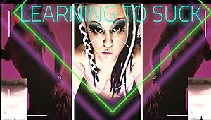 horny stepsister teaches you to suck cock, eager to watch you do it