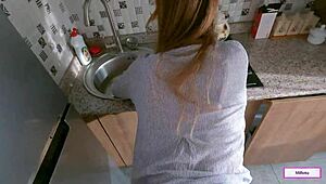 Stepmom Begged for My Sperm in Homemade Creampie Session with Blowjob