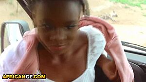 African GF Pounds Wild Black Babe's Ass at Safari Camper Van