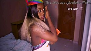 oga bang and stepsister with natural tits on parents bed