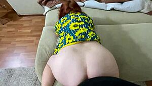 big milf offers blowjob, frames ass for anal