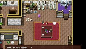 The NPC character in the anime hentai game offers blowjob and bent over doggystyle sex in roleplay