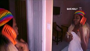 oga bang and stepsister with natural tits on parents bed