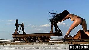 Watch this cute redhead pee before fucking herself with her dildo!