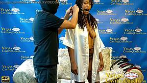 Diviyne Submits to Extreme BDSM Bondage in Vegas with Blindfold