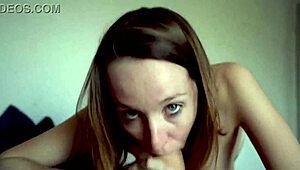 Holy Hell! Swallowing a Huge Load in Bed After Wet Blowjob!